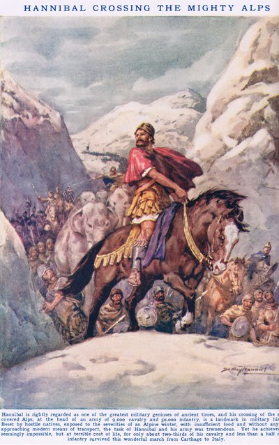 Hannibal Crossing the Mighty Alps, ilustração do 
