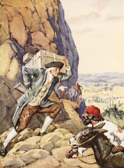 James Bruce ajuda o seu seguidor idiota (litho) de C. Dudley Tennant