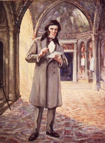 John Ruskin em Veneza (cor litho) de C. Dudley Tennant