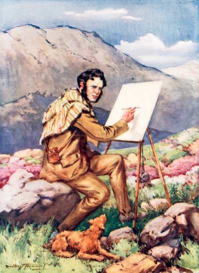 Landseer: O rapaz que conseguia desenhar antes de ter seis anos (cor litho) de C. Dudley Tennant