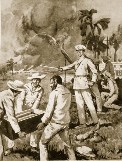 O Destacamento do Foguete na Atbara (litho) de C. Dudley Tennant