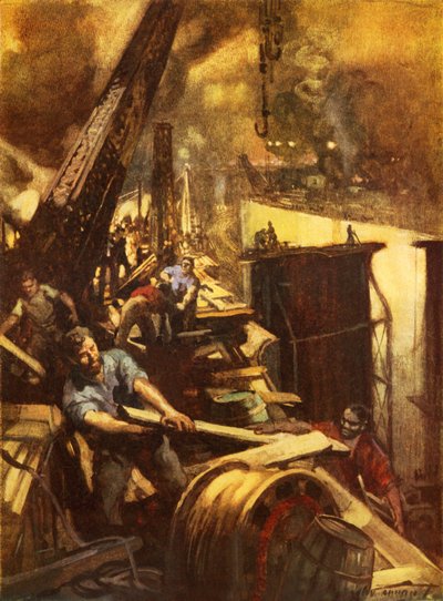 A realização do Canal do Panamá (cor litho) de C. Dudley Tennant