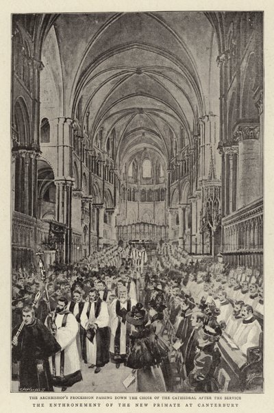 A entronização do novo primata em Canterbury de C. Hentschell