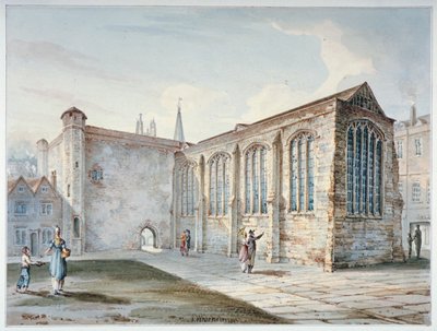 Holy Trinity Chapel, Leadenhall Street, conhecida como Leadenhall Chapel, City of London, 1805.             de C John M Whichelo