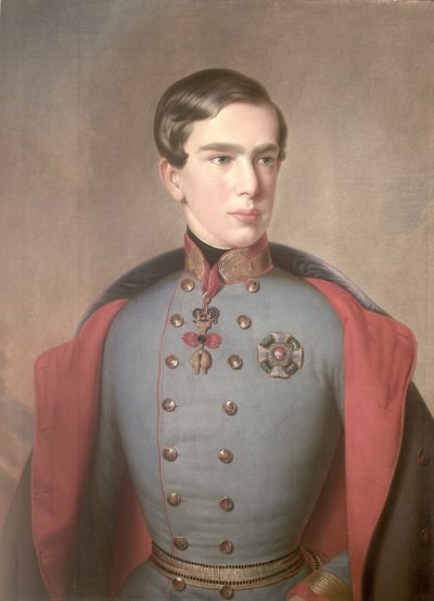 Retrato do imperador Franz Joseph da Áustria (1830-1916) aos 20 anos de idade, 1850 de C. Lemmermayer