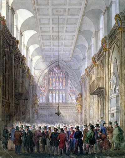 Interior do Guildhall, City of London, 1838.                                        de C Matthews