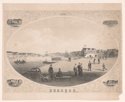 Vista de um porto em Curaçao
Curaçao (título sobre o objecto) de C. Parsons