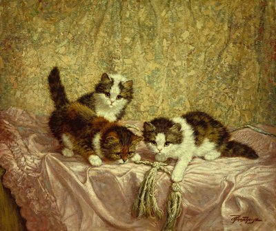 Gatinhos brincalhões (óleo sobre tela) de C. Raaphorst