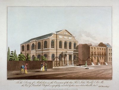 A capela metodista em Lambeth, Londres, 1816. de C Rosenberg