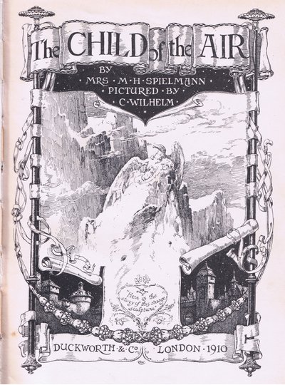 Desenho da página de título, de The Child of the Air pub.by Duckworth de C. Wilhelm