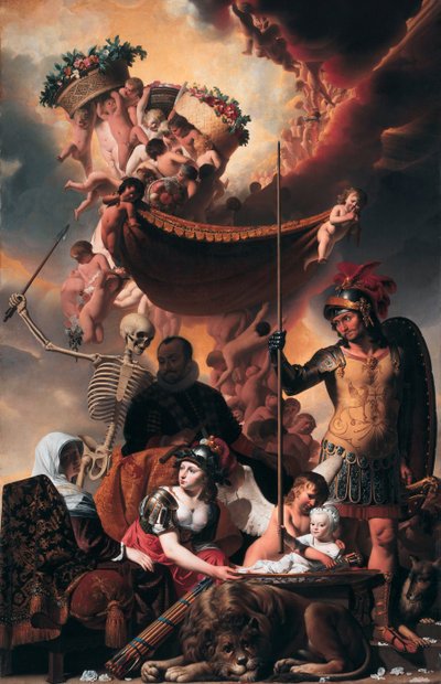 Alegoria do nascimento de Frederico Henrique de Orange-Nassau de Caesar van Everdingen