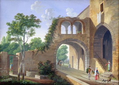Cena no interior da Itália, 1813 de Caizac