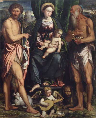 Madonna e criança com São João Batista e São Jerônimo de Callisto Piazza