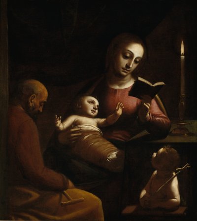 A Sagrada Família com João Batista como menino, ca. 1578 de Cambiaso