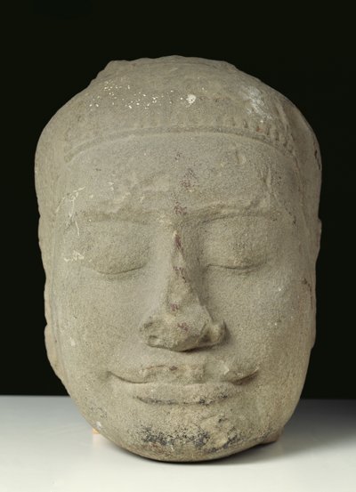 Cabeça de Buda com os olhos fechados, Angkor de Cambodian School