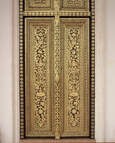 Porta decorativa (madeira dourada) de Cambodian School