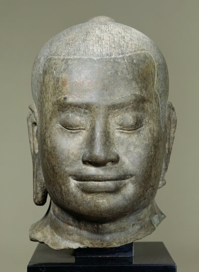 Chefe do rei Jayavarman VII (r.1181-c.1220) (bronze) de Cambodian School