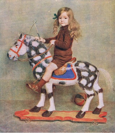 A rapariga com o cavalo de madeira, ilustração da My Magazine de Camille Boiry