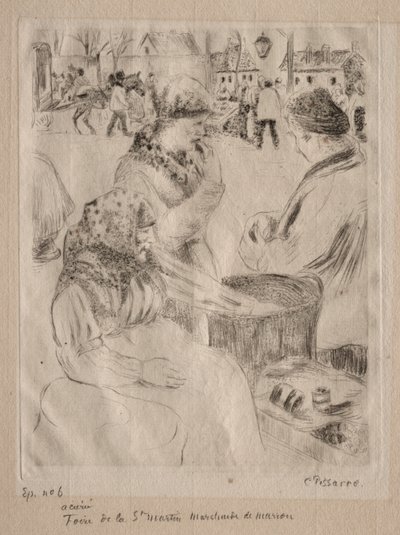 Vendedor de castanhas, 1878. de Camille Jacob Pissarro
