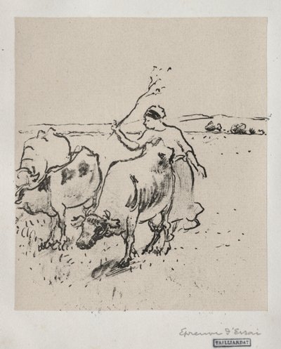 Cowherder, c. 1899 de Camille Jacob Pissarro