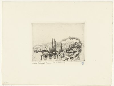 Landschap bij Rouen
Paisagem em Rouen (côte ste Catherine) (título sobre o objecto) de Camille Jacob Pissarro