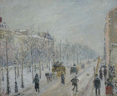 Boulevards, exterior, efeito da neve, 1879. de Camille Jacob Pissarro