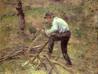 Madeira de serrar Pere Melon, Pontoise, 1879 de Camille Jacob Pissarro