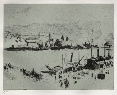 Quai Boieldieu em Rouen, c. 1896 de Camille Jacob Pissarro