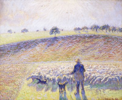 Pastor com ovelhas, 1888 de Camille Jacob Pissarro