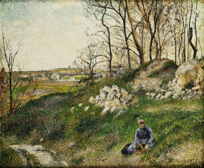 Os apanhadores de repolho, Pontoise; Carrieres du Chou, Pontoise, 1882 de Camille Jacob Pissarro