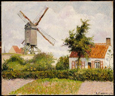 Moinho de vento em Knokke, Bélgica, 1894 de Camille Jacob Pissarro