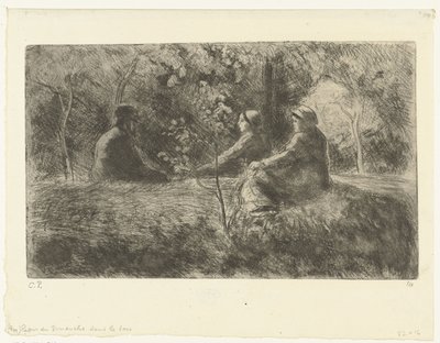 Descanso dominical na floresta
Repos du dimanche dans le bois de Camille Jacob Pissarro