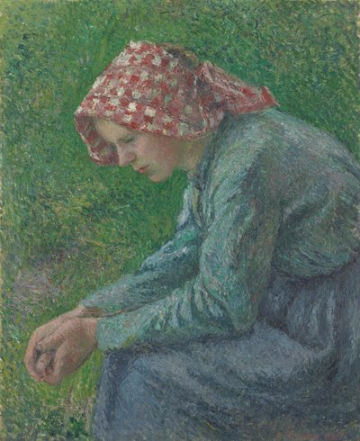 Uma mulher camponesa sentada de Camille Pissarro