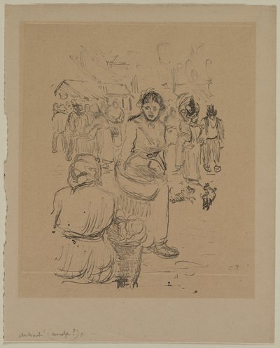 No mercado de Camille Pissarro