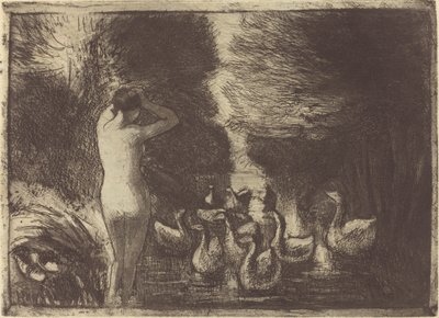 Banhista de gansos (banhistas com gansos) de Camille Pissarro