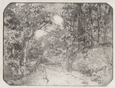 Caminho sob a floresta em Pontoise, 1879. de Camille Pissarro