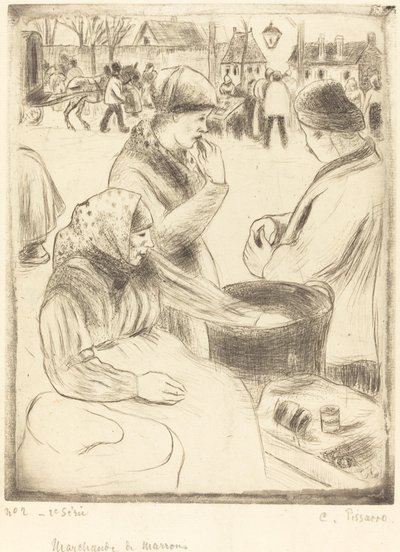Vendedores de Castanhas Vendedores de Castanhas, 1878. de Camille Pissarro