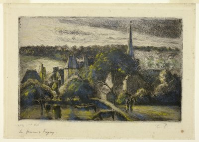 Igreja e Fazenda em Éragny de Camille Pissarro