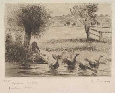 Garota Ganso, 1888. de Camille Jacob Pissarro