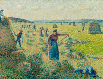 Haymaking, Eragny (França) (The haymaking, Eragny) - Pintura de Camille Pissaro (1830-1903), óleo sobre tela de Camille Pissarro