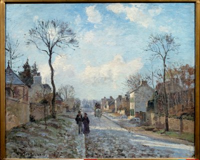 A estrada para Louveciennes Pintura de Camille Pissarro (1830-1903) 1872 Sol. 0,6x0,73 m Paris, musee d