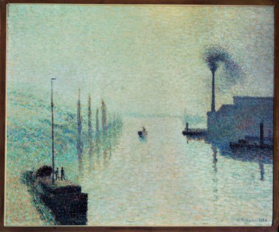 Ilha Lacroix, Rouen, nevoeiro (óleo sobre tela) de Camille Pissarro