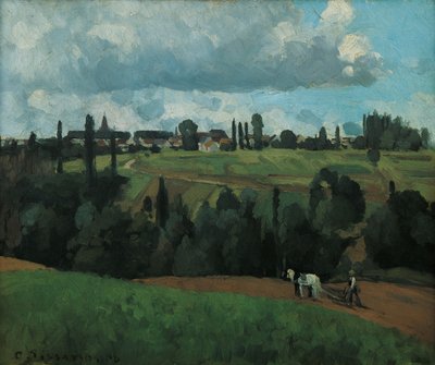 Paisagem perto de Ennery, perto de Pontoise de Camille Pissarro