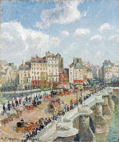 Le Pont Neuf (O Pont-Neuf) - Pintura de Camille Pissaro (1830-1903), óleo sobre tela (55x46,5 cm) de Camille Pissarro