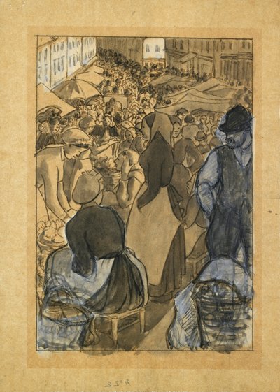 Cena do mercado, década de 1880 de Camille Pissarro