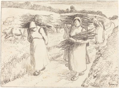 Camponeses Carregando Bastões Camponeses Carregando Bastões, 1896. de Camille Pissarro