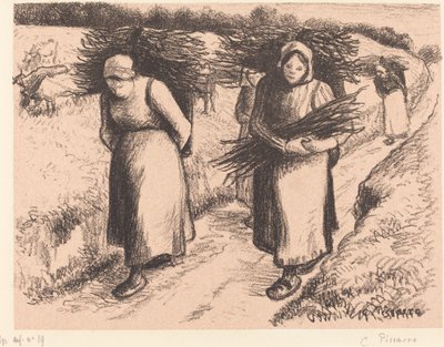 Camponeses Carregando Bastões Camponeses Carregando Bastões, 1896. de Camille Pissarro