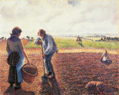 Camponeses no campo, Eragny de Camille Pissarro
