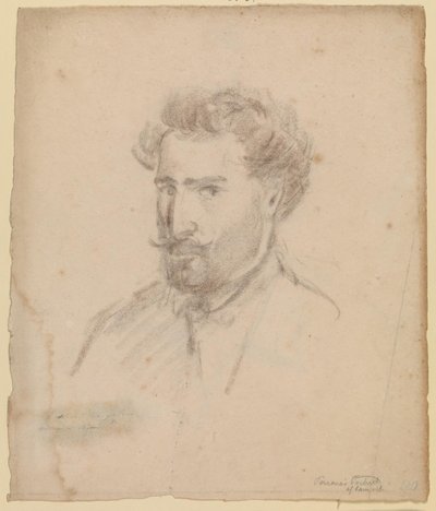 Autorretrato, perfil a três quartos à esquerda (Caracas (?) 1853/54) de Camille Pissarro