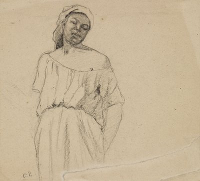Estudo de uma negra, c1860 de Camille Pissarro
